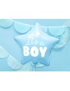 Balon foliowy Gwiazdka - It's a boy, jasny niebieski