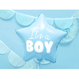 Balon foliowy Gwiazdka - It's a boy, jasny niebieski