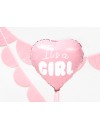 Balon foliowy Serce - It's a girl, jasny różowy