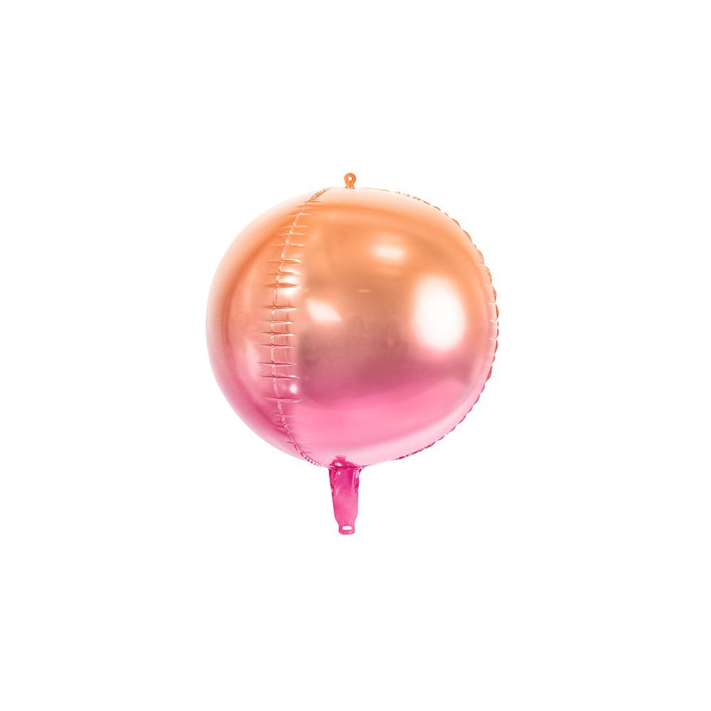 Balon foliowy Kula ombre, różowo-pomarańczowy