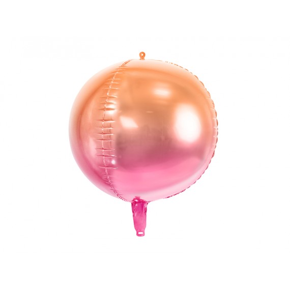 Balon foliowy Kula ombre, różowo-pomarańczowy