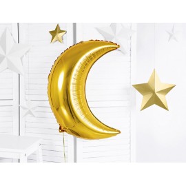 Balon foliowy Księżyc, 60cm, złoty