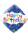 Balon foliowy romb Happy birthday konfetti 18" QL