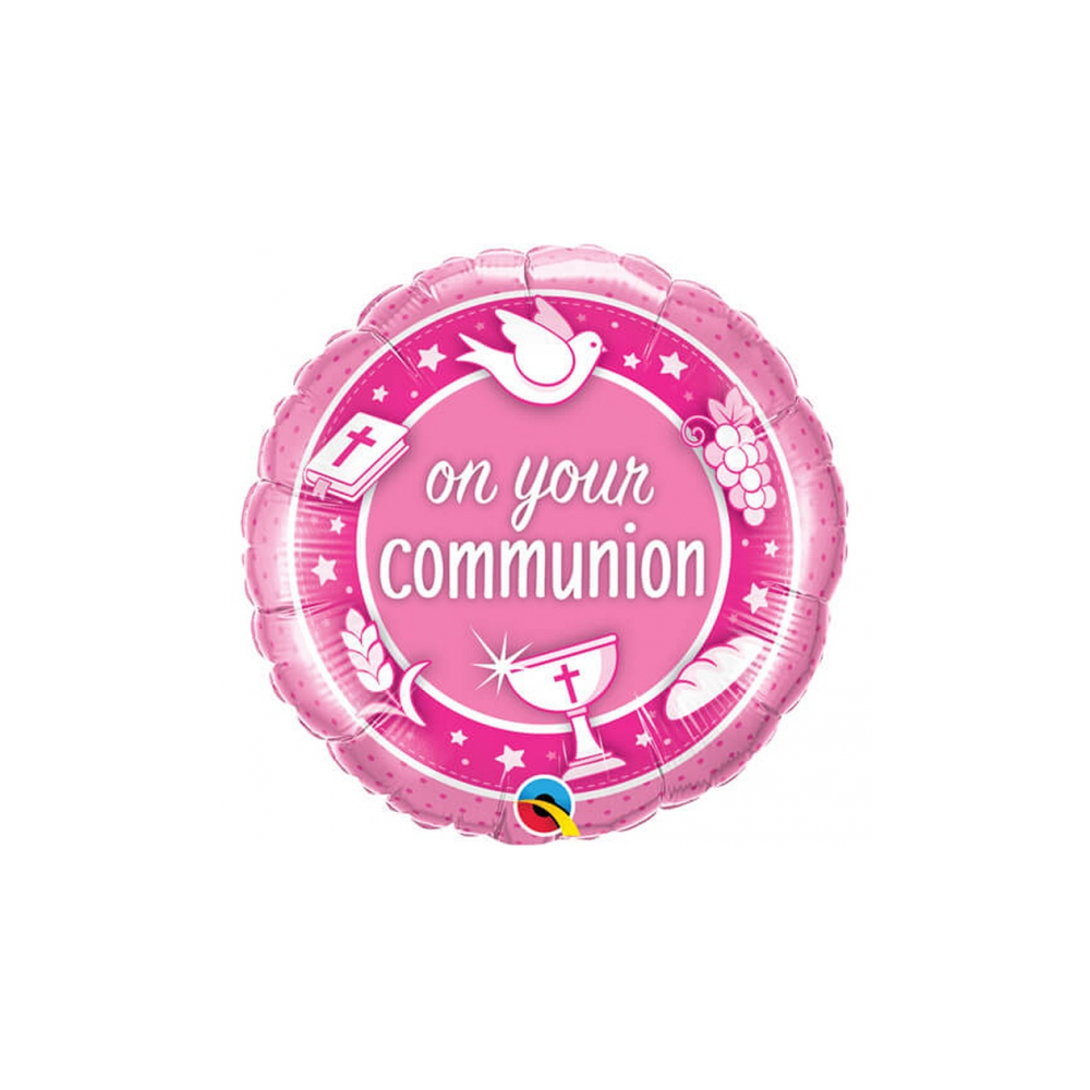 Balon foliowy QL Komunia "on your communion" 46 cm