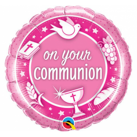 Balon foliowy QL Komunia "on your communion" 46 cm