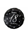 Balon foliowy okrągły 18 Happy birthday srebrny