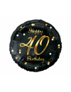 Balon foliowy okrągły 40 Happy birthday złoty