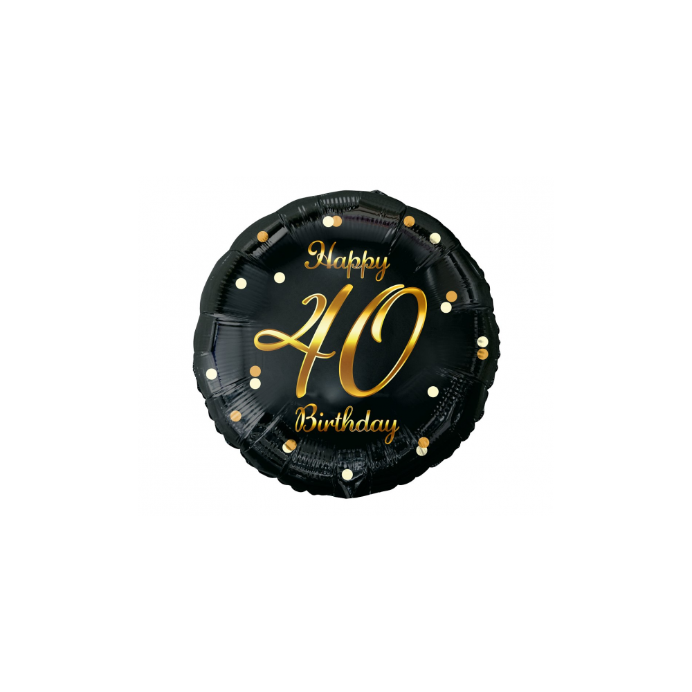 Balon foliowy okrągły 40 Happy birthday złoty