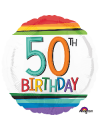 Balon foliowy okrągły 50th birthday kolorowy
