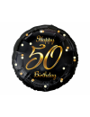 Balon foliowy okrągły 50 Happy birthday złoty