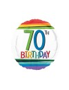 Balon foliowy okrągły 70th birthday kolorowy