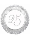 Balon foliowy okrągły liczba 25 srebrny 17"