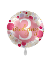 Balon foliowy okrągły cyfra 3 pastelowy różowy 17"