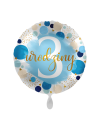 Balon foliowy okrągły cyfra 3 pastelowy niebieski 17"