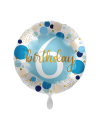 Balon foliowy okrągły cyfra 6 pastelowy niebieski 17"