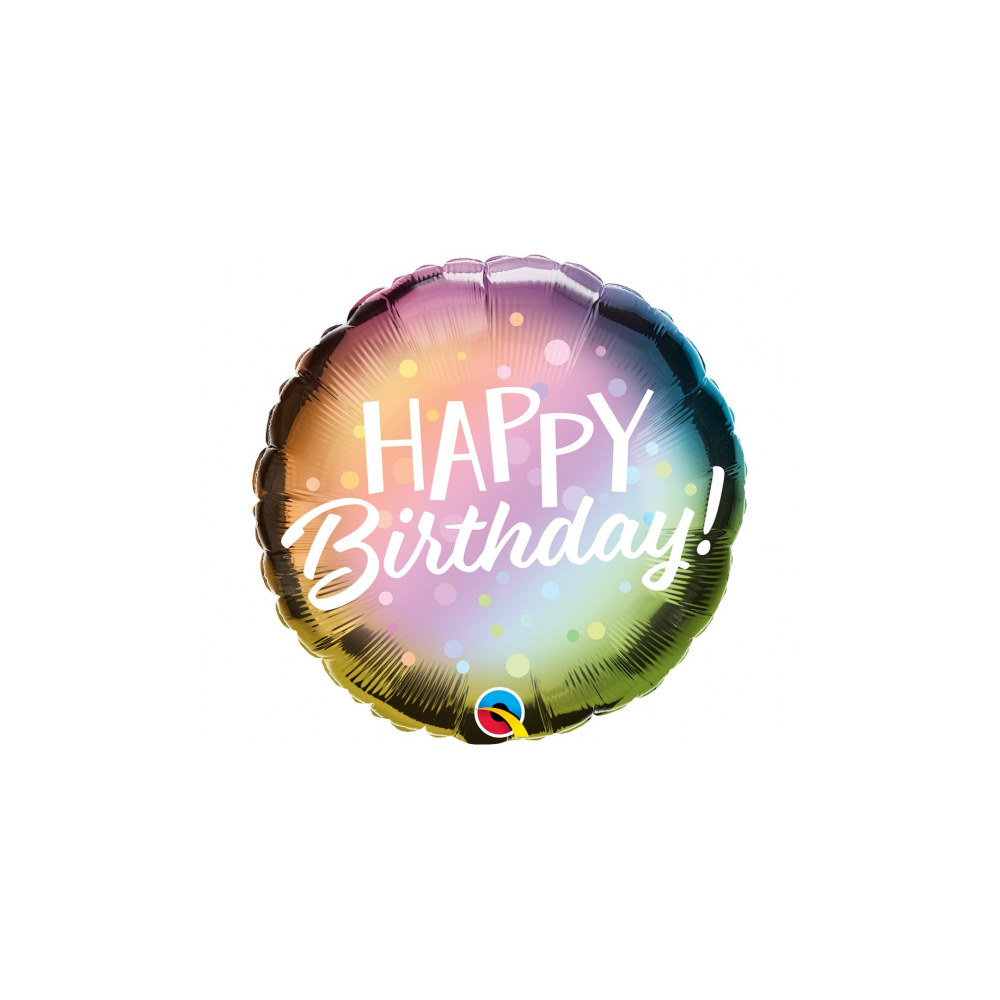 Balon foliowy okrągły ombre happy birthday 18" QL