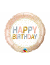 Balon foliowy okrągły złoty róż happy birthday 18" QL