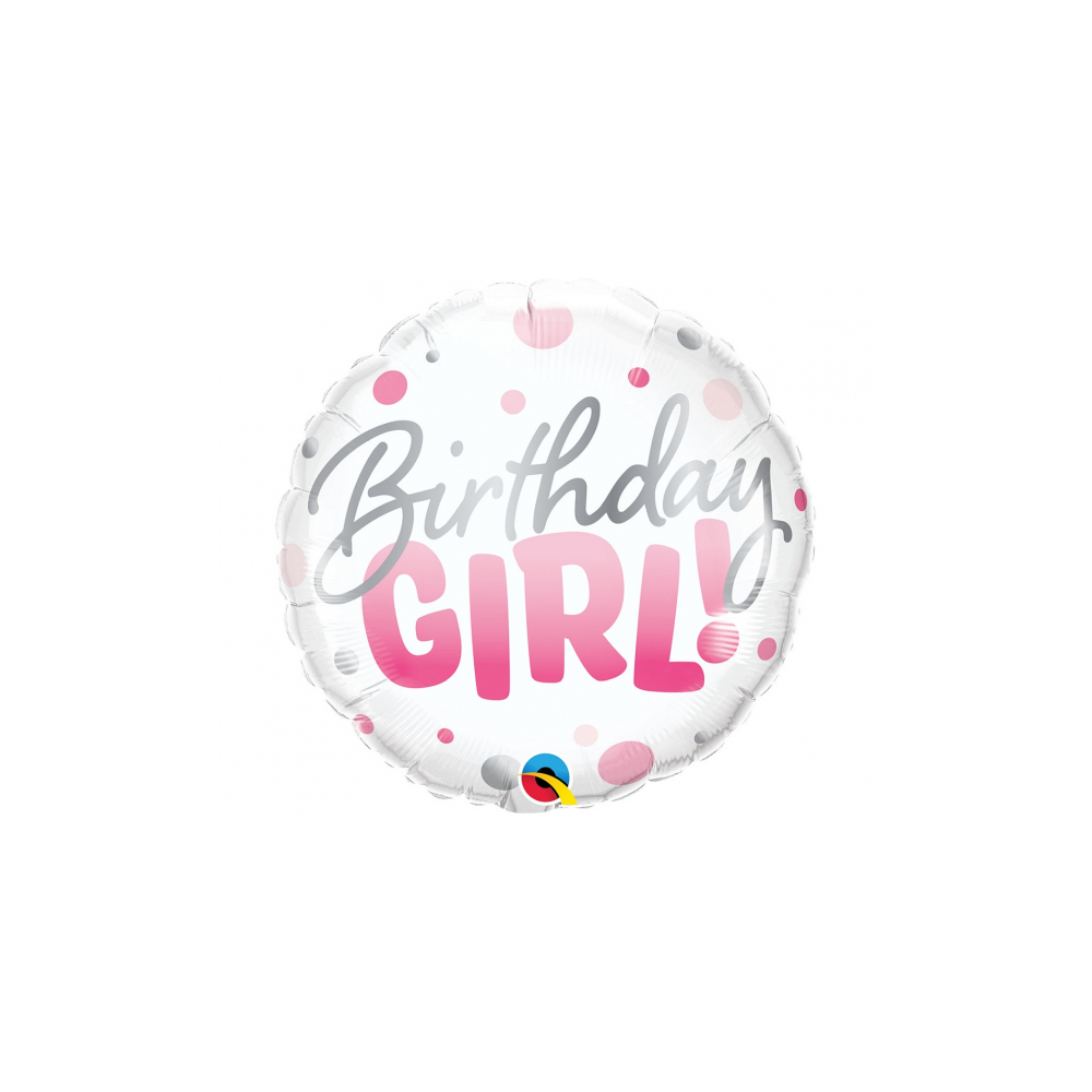 Balon foliowy okrągły Birthday Girl 18" QL