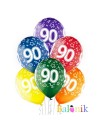 Balon lateksowy cyfra 90 mix kolorów