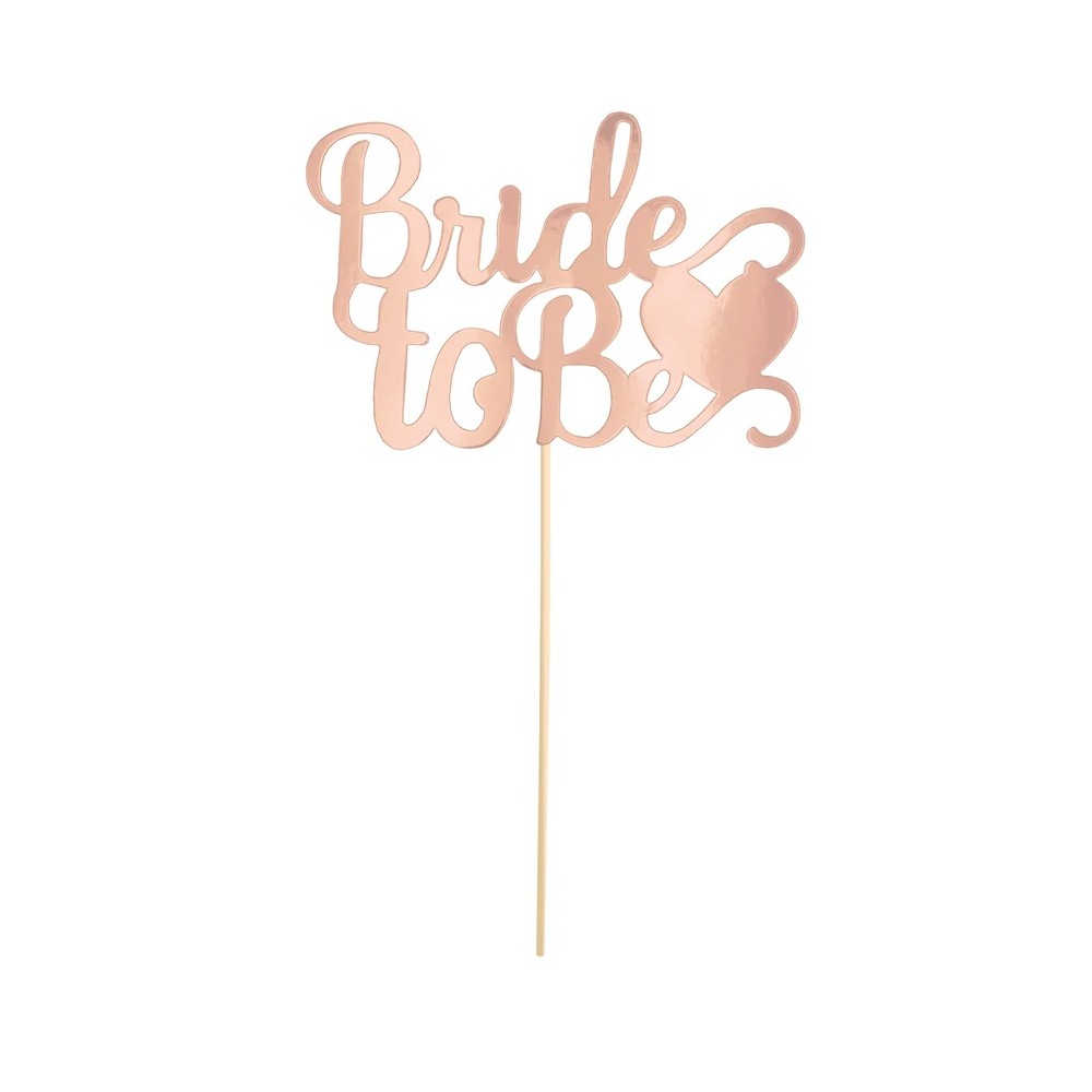 Topper papierowy Bride to Be złoty róż