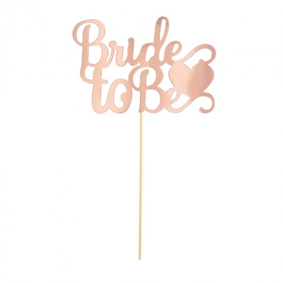 Topper papierowy Bride to Be złoty róż