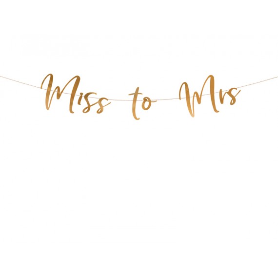 Baner Miss to Mrs, różowe złoto, 18x76cm