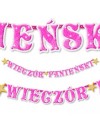 Baner Wieczór Panieński, róż, 210 cm