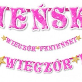 Baner Wieczór Panieński, róż, 210 cm