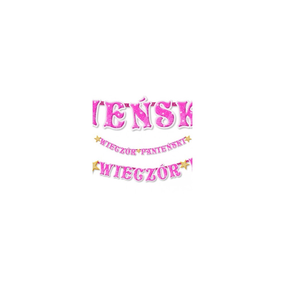 Baner Wieczór Panieński, róż, 210 cm