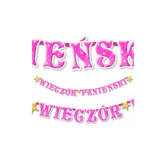 Baner Wieczór Panieński, róż, 210 cm