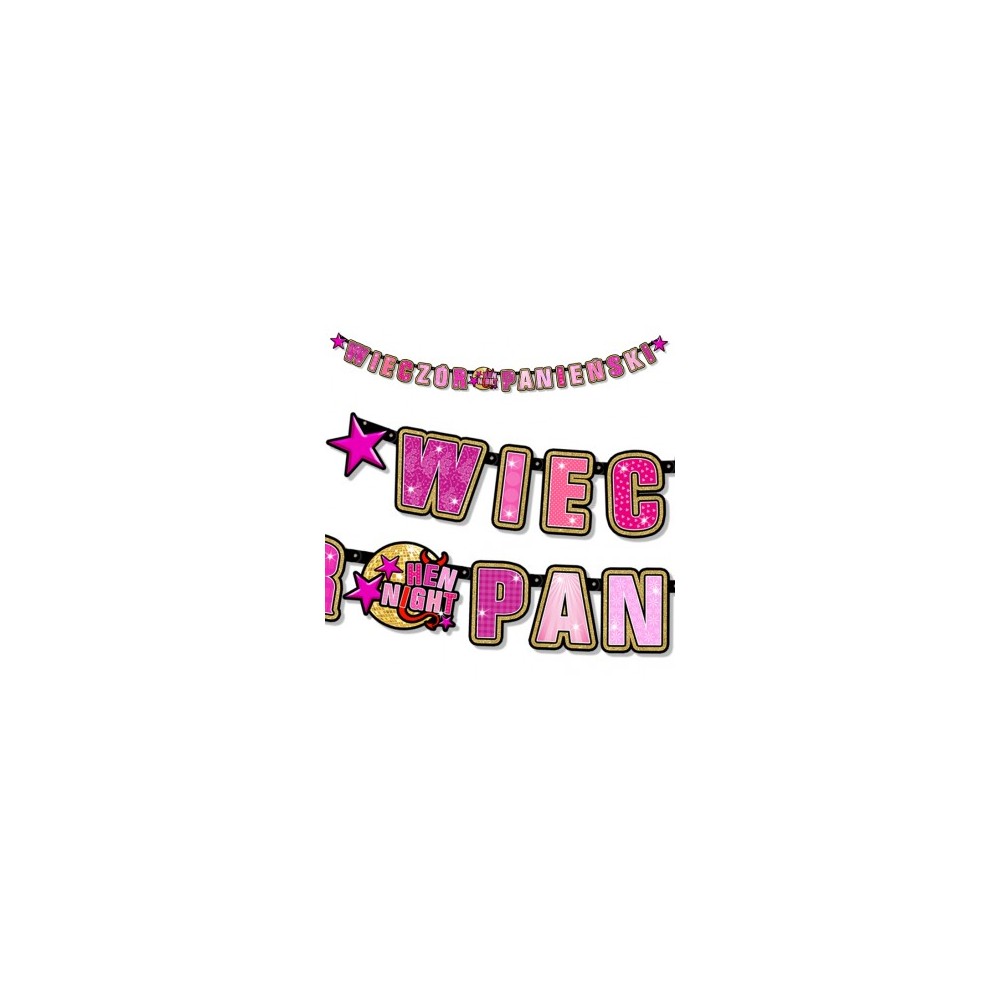 Baner Wieczór Panieński, róż, 247 cm