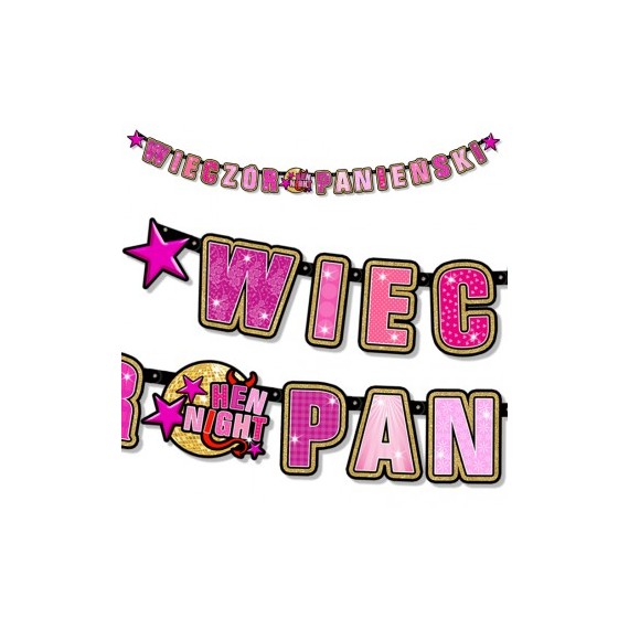 Baner Wieczór Panieński, róż, 247 cm