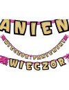 Baner Wieczór Panieński, róż, 282 cm