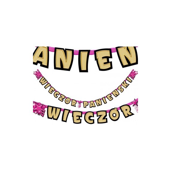 Baner Wieczór Panieński, róż, 282 cm