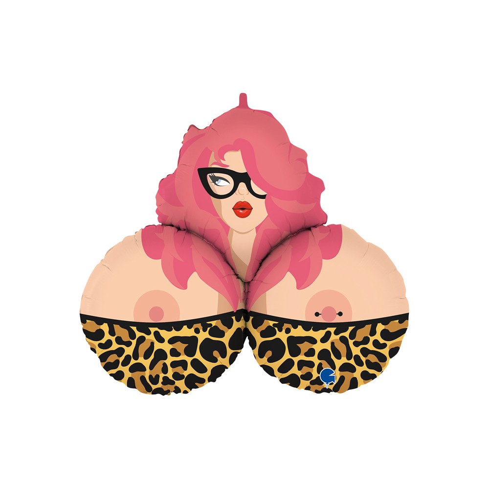 Balon foliowy Mrs. BOOBIES  ruda - 89 cm