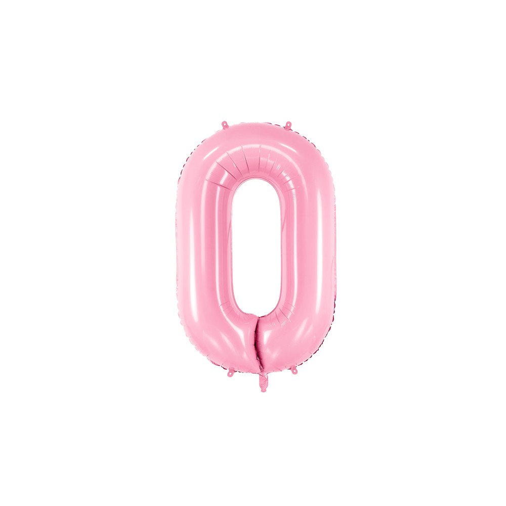Balon foliowy Cyfra ''0'', 86cm jasno różowy