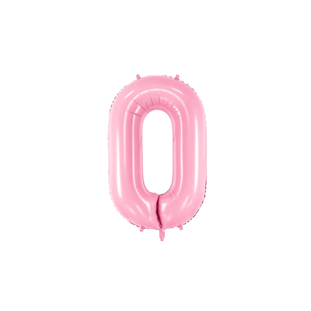 Balon foliowy Cyfra ''0'', 86cm jasno różowy