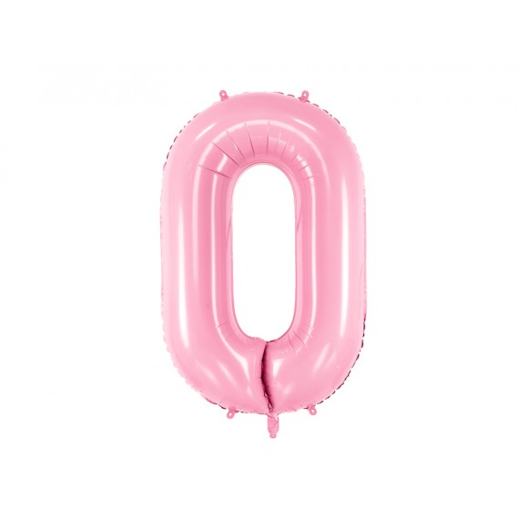 Balon foliowy Cyfra ''0'', 86cm jasno różowy