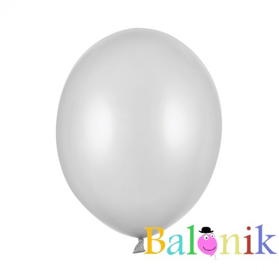 Balon lateksowy srebrny / Silver Snow