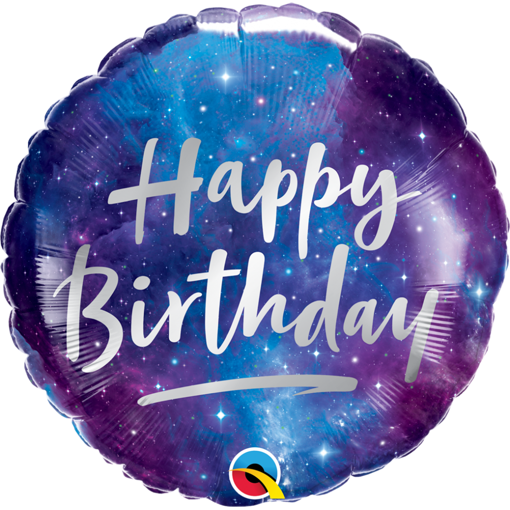 Balon foliowy okrągły kosmos Happy Birthday 18" QL