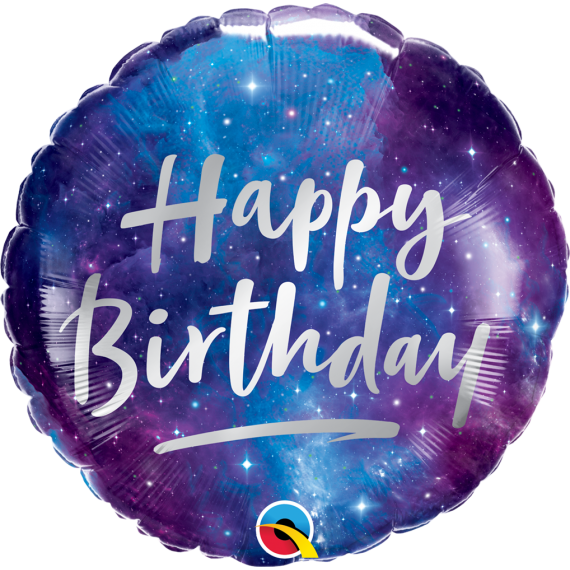 Balon foliowy okrągły kosmos Happy Birthday 18" QL