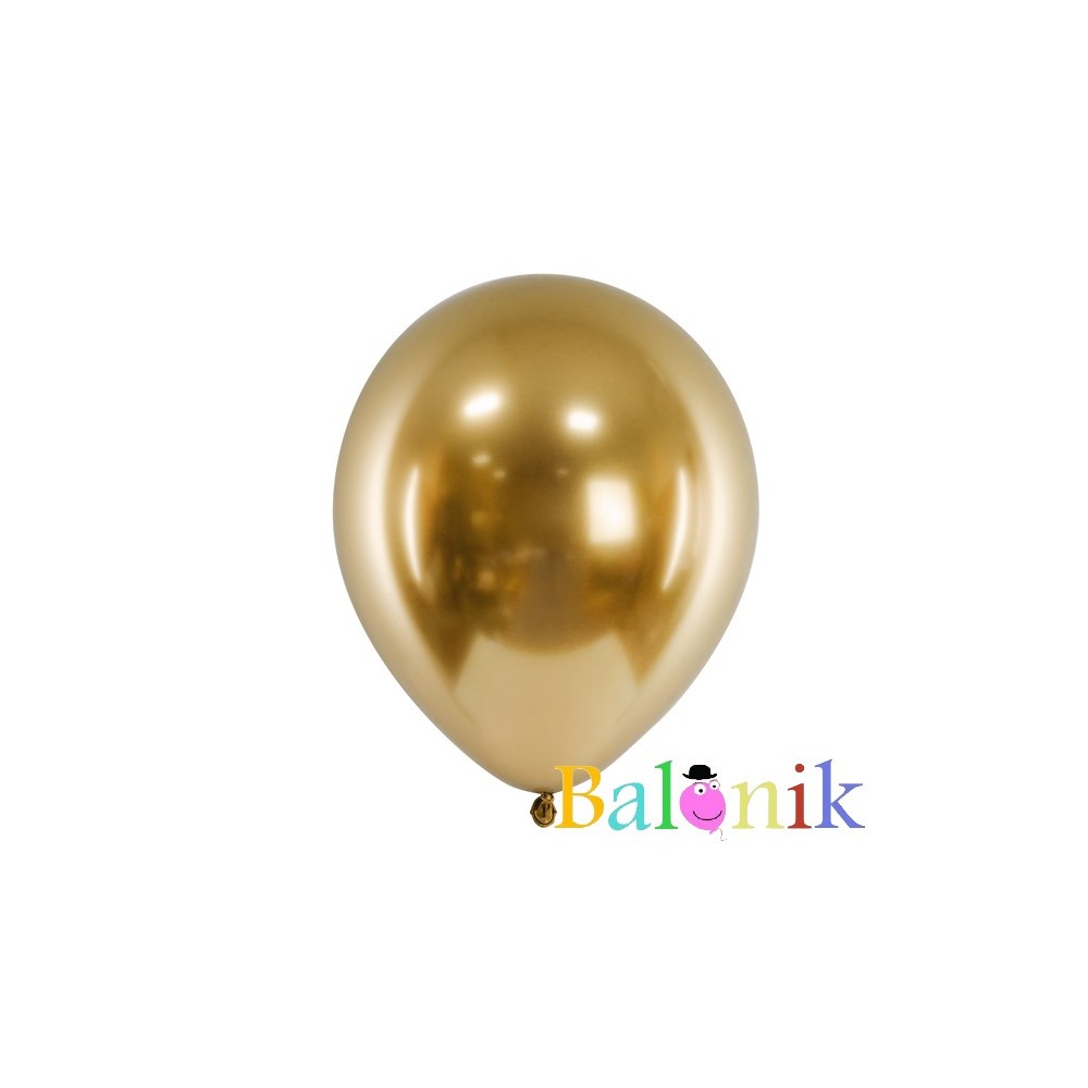 Balon lateksowy złoty chrom