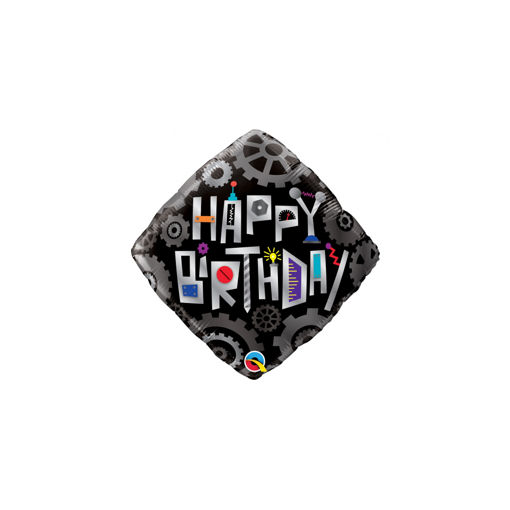 Balon foliowy romb robot - Happy Birthday 18" QL