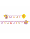 Girlanda "Moje 1 Urodziny", różowa, 1.9 m