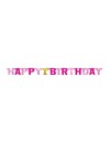 Baner "Happy 1st Birthday", różowa, 2,13m
