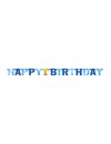 Baner "Happy 1st Birthday", niebieska, 2,13m