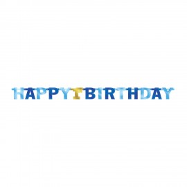 Baner "Happy 1st Birthday", niebieska, 2,13m