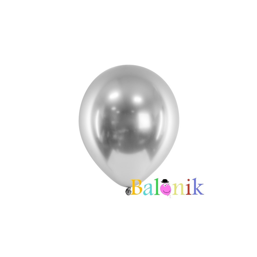 Balon lateksowy srebrny chrom