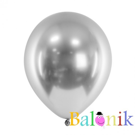 Balon lateksowy srebrny chrom