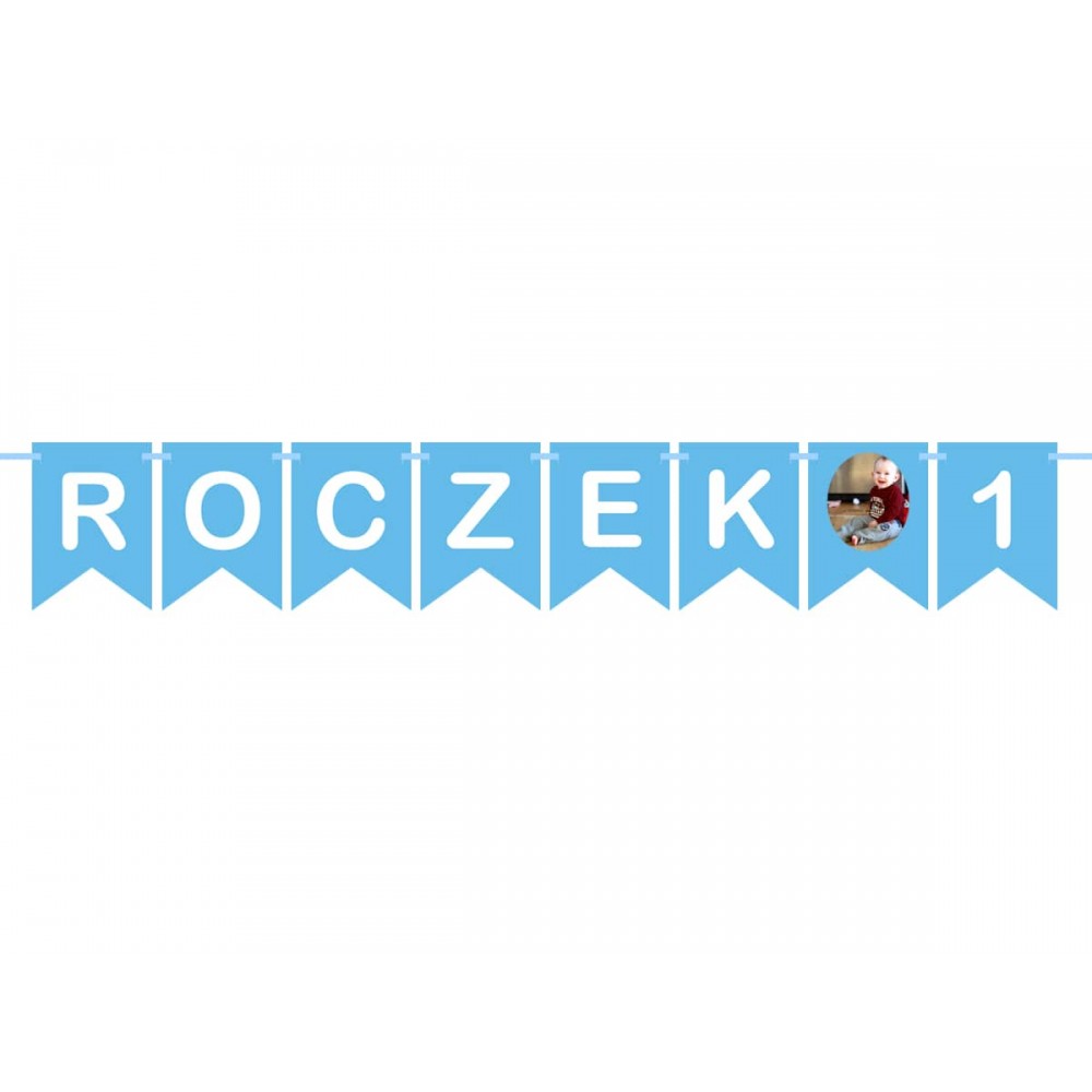 Baner "Roczek 1" z miejscem na zdjęcie, niebieska